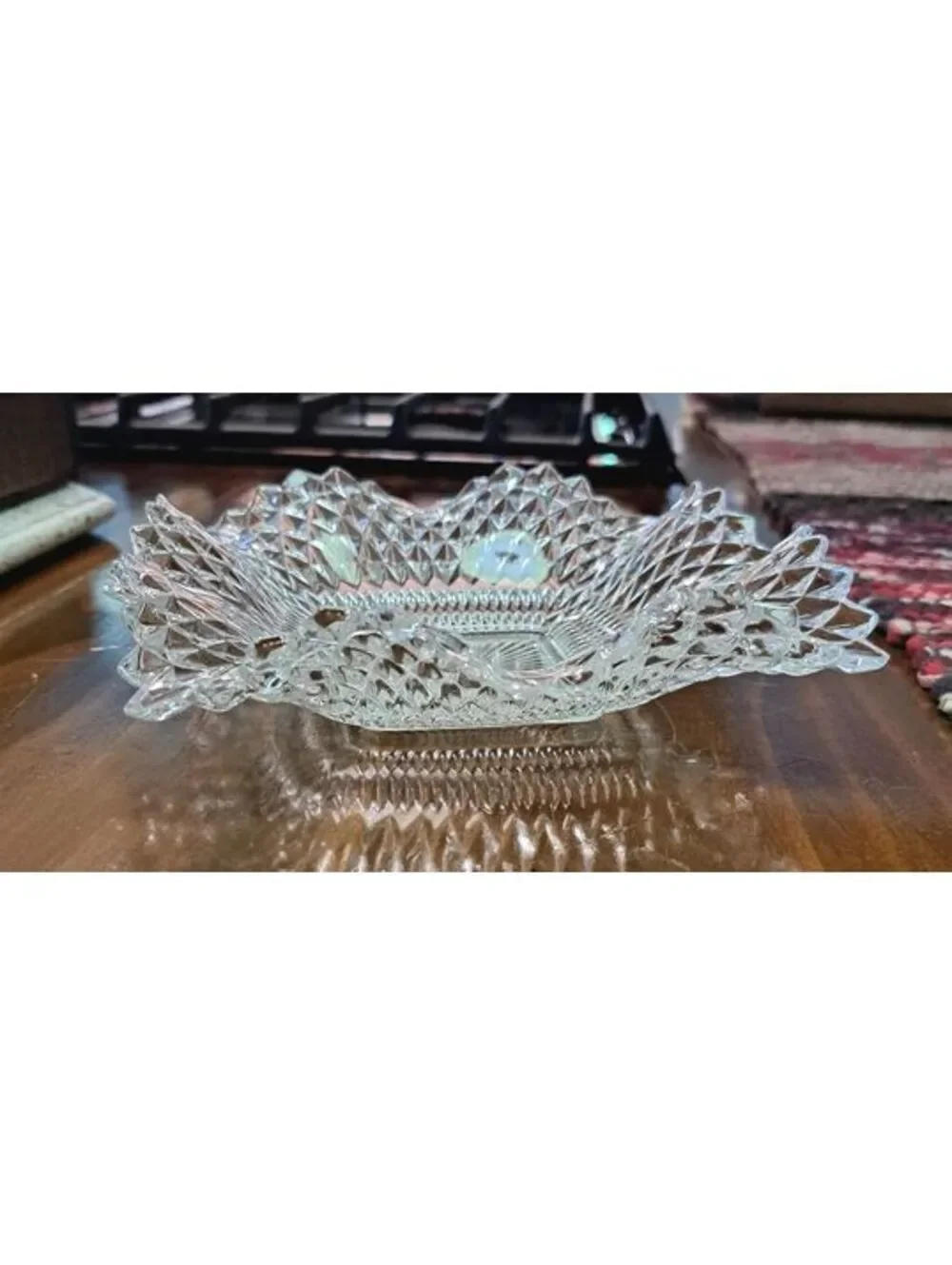 Vintage 1950s Federal Diamond Point Wavy Sawtooth Dish 7